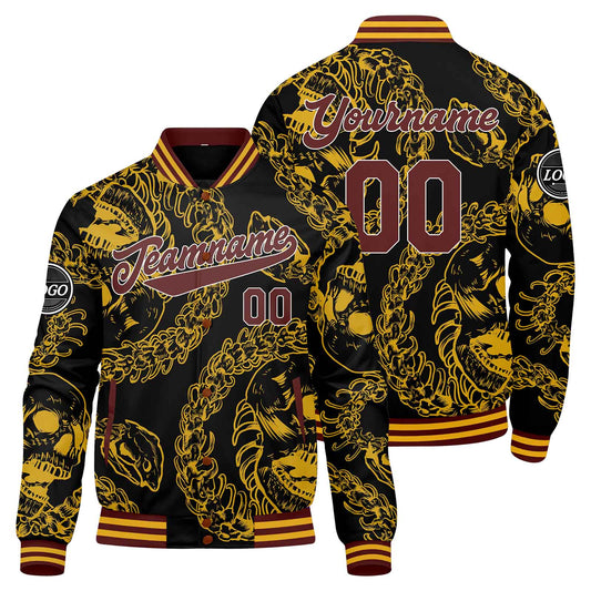 Benutzerdefinierte Braun Varsity-Jacke. Letterman-Jacke für Männer, Frauen und Jugendliche