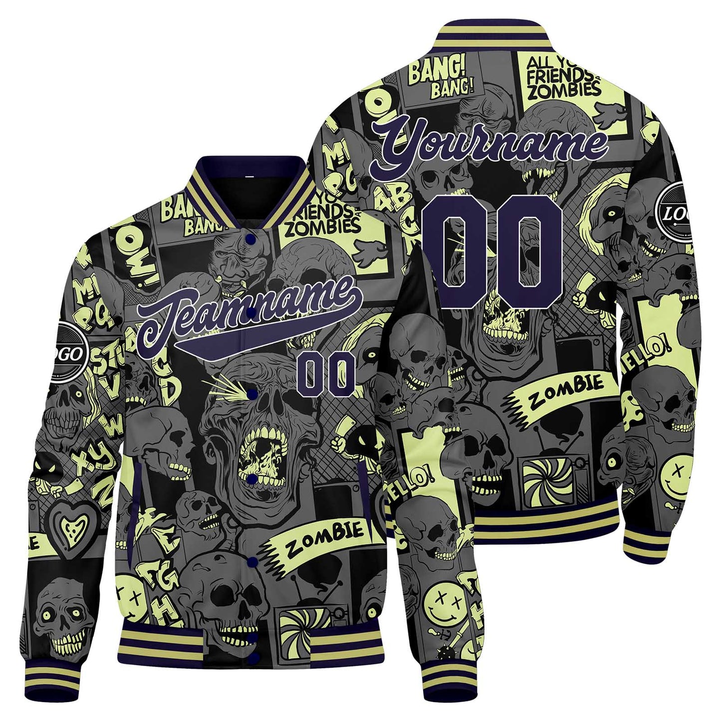 Benutzerdefinierte Gelb Varsity-Jacke. Letterman-Jacke für Männer, Frauen und Jugendliche