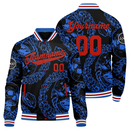 Benutzerdefinierte Blau Varsity-Jacke. Letterman-Jacke für Männer, Frauen und Jugendliche