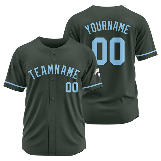 Benutzerdefinierte Authentisch Baseball-Trikot Dunkelgrau-Hellblau