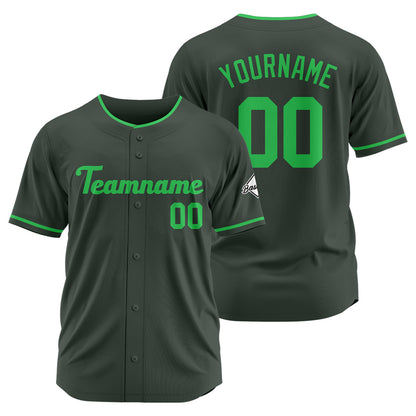 Benutzerdefinierte Authentisch Baseball-Trikot Dunkel Grau-Grün