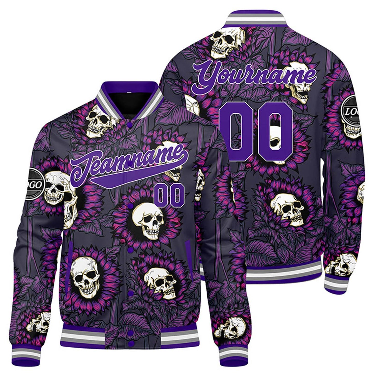 Benutzerdefinierte Lila Varsity-Jacke. Letterman-Jacke für Männer, Frauen und Jugendliche