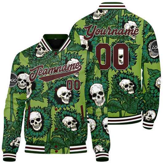 Benutzerdefinierte Grün Varsity-Jacke. Letterman-Jacke für Männer, Frauen und Jugendliche