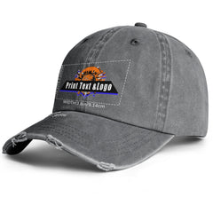 Benutzerdefinierte Grau Distressed & Washed Denim Baseball-Kappe - Unisex Streetwear Style