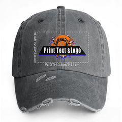 Benutzerdefinierte Grau Distressed & Washed Denim Baseball-Kappe - Unisex Streetwear Style