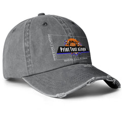 Benutzerdefinierte Grau Distressed & Washed Denim Baseball-Kappe - Unisex Streetwear Style