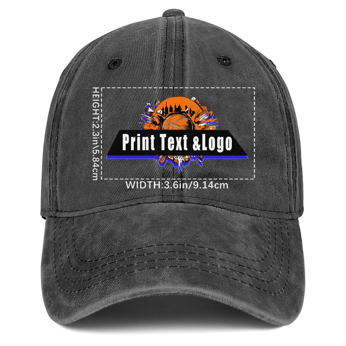 Personalisierte benutzerdefinierte schwarz gewaschen Cowboy Trucker Hut mit Logo Mode Accessoire