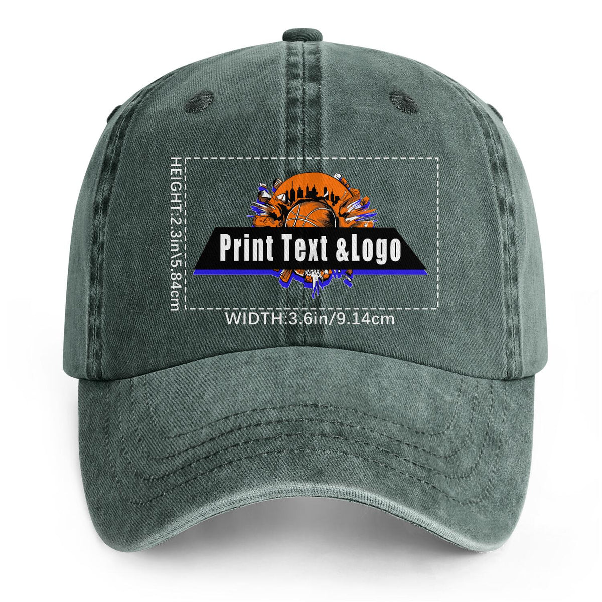 Personalisierte benutzerdefinierte Dunkelgrün gewaschen Cowboy Trucker Hut mit Logo Mode Accessoire
