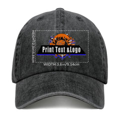 Kundenspezifisch  Schwarz  Logo Washed Cowboy Ponytail Cap Metall Snapback Herren und Damen Atmungsaktive Baseballkappen