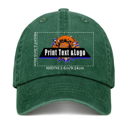 Kundenspezifisch Grün Logo Washed Cowboy Ponytail Cap Metall Snapback Herren und Damen Atmungsaktive Baseballkappen