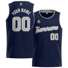 Benutzerdefinierte Authentisch  Basketball Trikot Marinegrau