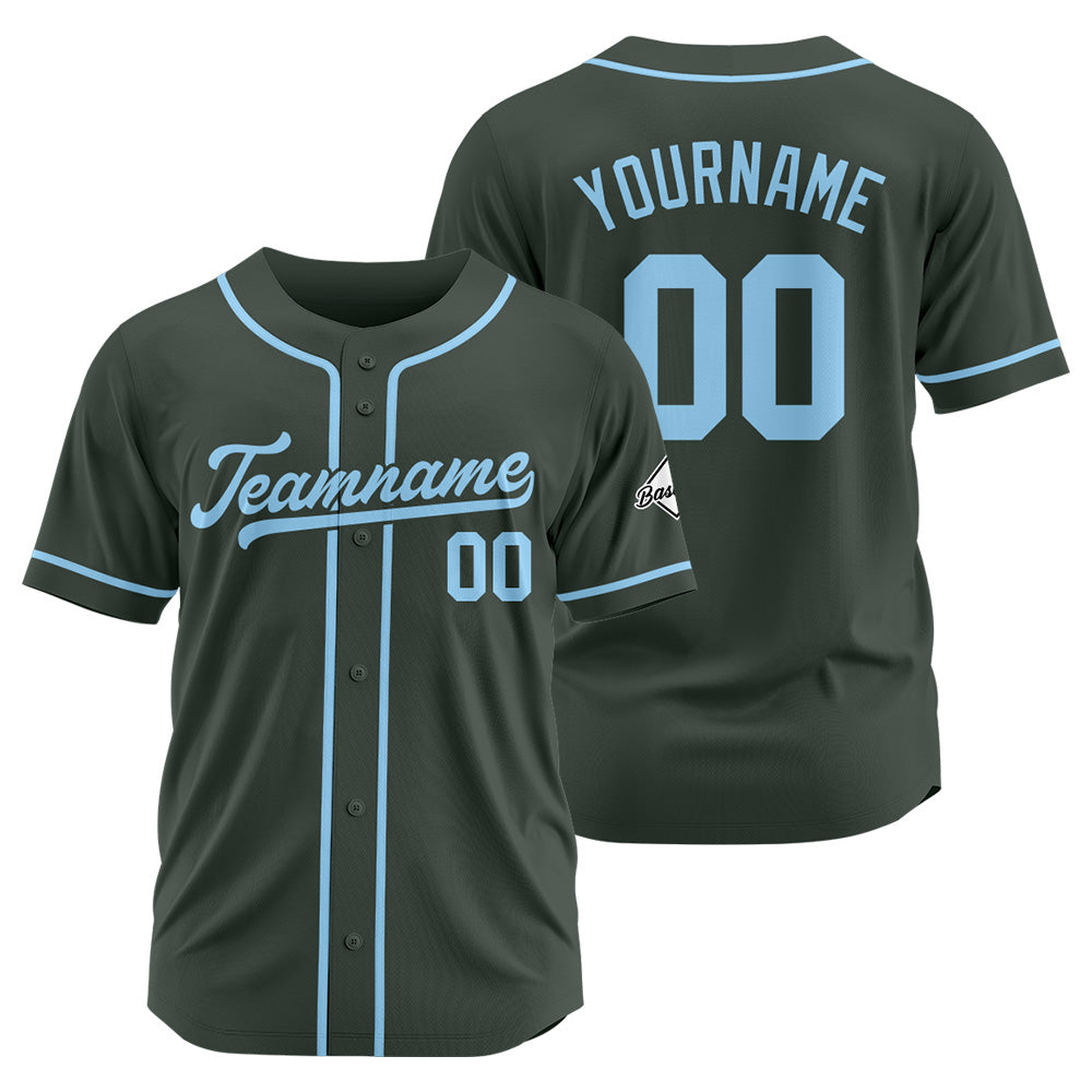 Benutzerdefinierte Authentisch Baseball-Trikot Dunkelgrau-Hellblau