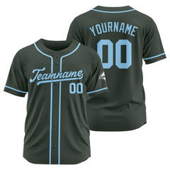 Benutzerdefinierte Authentisch Baseball-Trikot Dunkelgrau-Hellblau