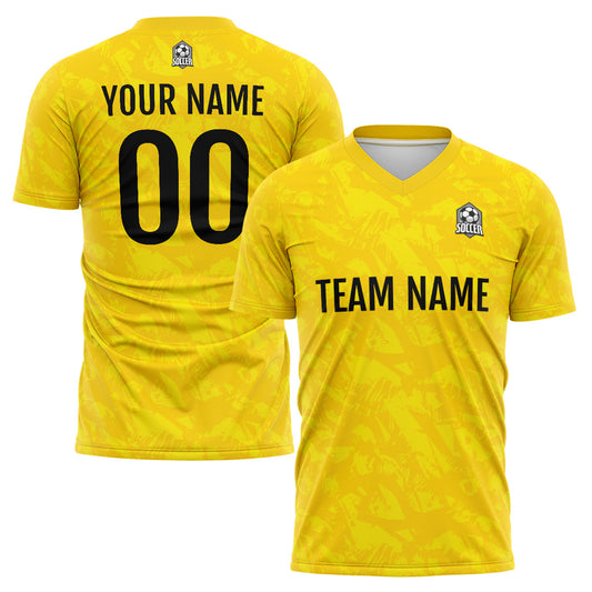 Benutzerdefinierte Gelb Fußball Trikots für Männer Frauen Personalisierte Fußball Uniformen für Erwachsene und Kind