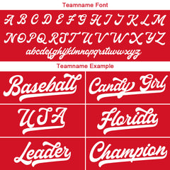 Benutzerdefinierte Authentisch Baseball-Trikot Rot-Weiss
