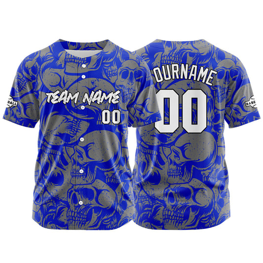 Benutzerdefinierte Baseball Jersey Personalisierte Baseball Shirt genäht und Druck Royal&Grey