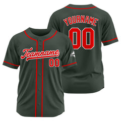Benutzerdefinierte Authentisch Baseball-Trikot Dunkel Grau-Rot