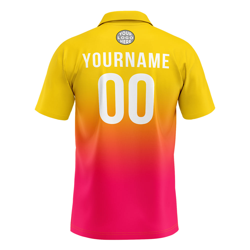 Benutzerdefinierte Gelb Heiß Rosa Fußball Polo-Shirts Fügen Sie Ihr Einzigartiges hinzu Logo/Name/Nummer