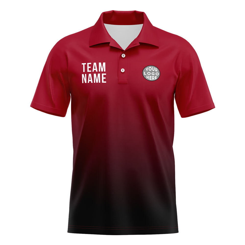 Benutzerdefinierte Rot Schwarz Fußball Polo-Shirts Fügen Sie Ihr Einzigartiges hinzu Logo/Name/Nummer