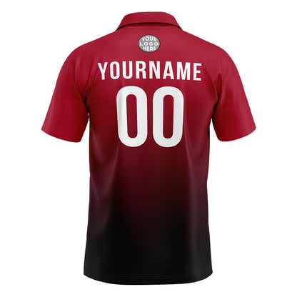 Benutzerdefinierte Rot Schwarz Fußball Polo-Shirts Fügen Sie Ihr Einzigartiges hinzu Logo/Name/Nummer