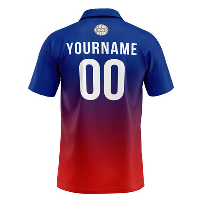 Benutzerdefinierte Königliche Rot Fußball Polo-Shirts Fügen Sie Ihr Einzigartiges hinzu Logo/Name/Nummer