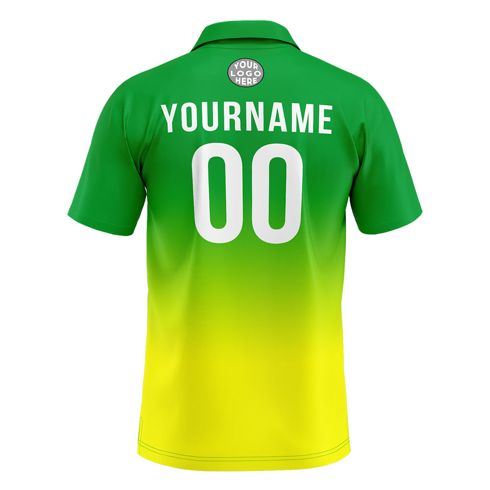 Benutzerdefinierte Grün Gelb Fußball Polo-Shirts Fügen Sie Ihr Einzigartiges hinzu Logo/Name/Nummer