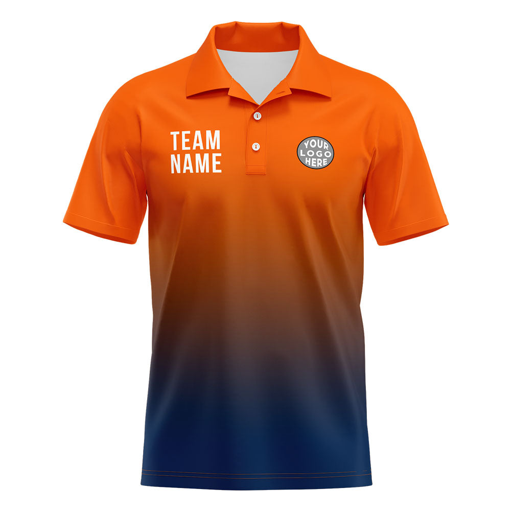 Benutzerdefinierte Orange Marine Fußball Polo-Shirts Fügen Sie Ihr Einzigartiges hinzu Logo/Name/Nummer