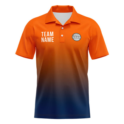 Benutzerdefinierte Orange Marine Fußball Polo-Shirts Fügen Sie Ihr Einzigartiges hinzu Logo/Name/Nummer