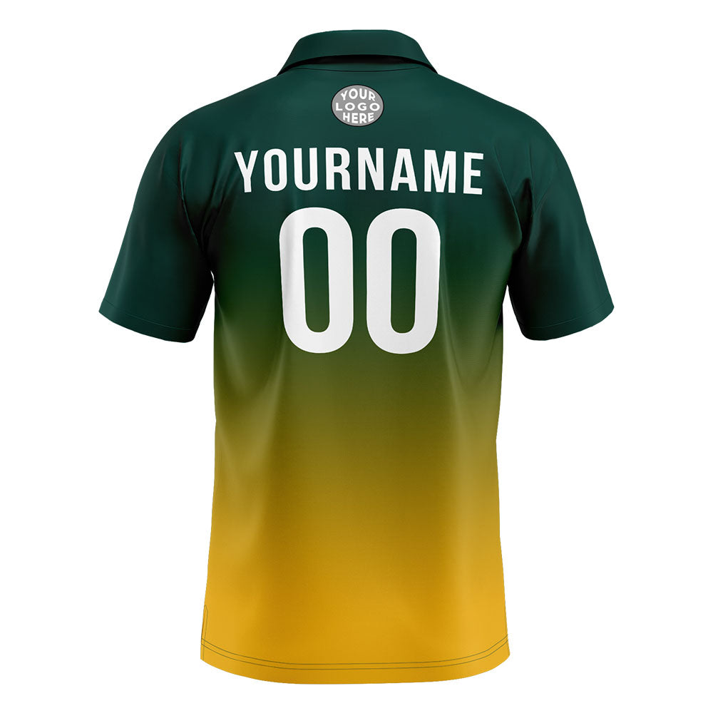 Benutzerdefinierte Grün Gelb Fußball Polo-Shirts Fügen Sie Ihr Einzigartiges hinzu Logo/Name/Nummer