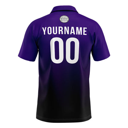 Benutzerdefinierte Lila Schwarz Fußball Polo-Shirts Fügen Sie Ihr Einzigartiges hinzu Logo/Name/Nummer