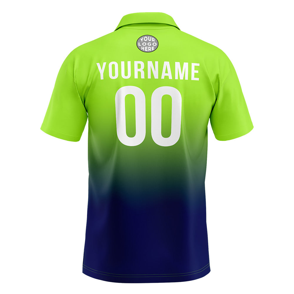 Benutzerdefinierte Neon Grün Marine Fußball Polo-Shirts Fügen Sie Ihr Einzigartiges hinzu Logo/Name/Nummer