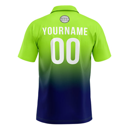 Benutzerdefinierte Neon Grün Marine Fußball Polo-Shirts Fügen Sie Ihr Einzigartiges hinzu Logo/Name/Nummer