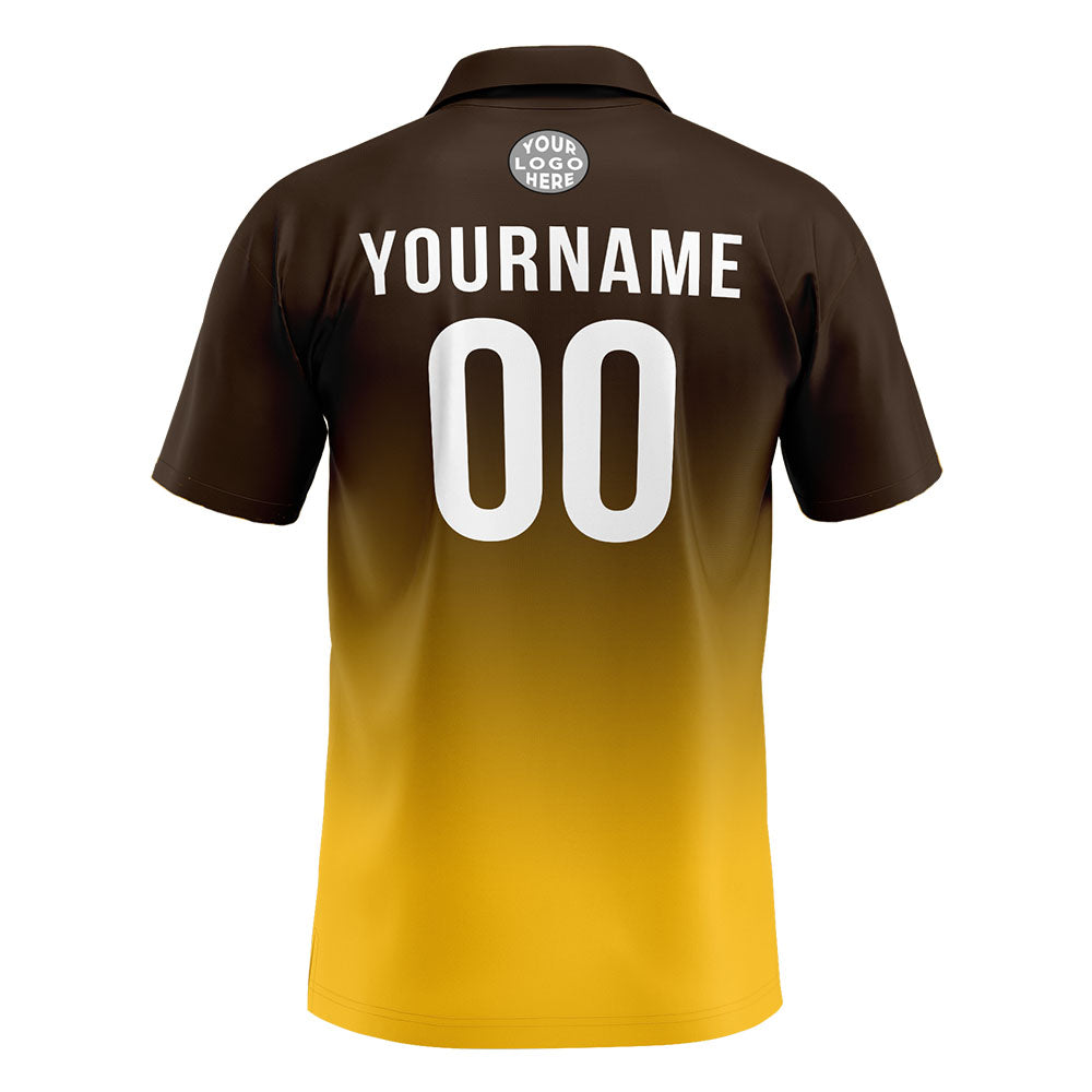 Benutzerdefinierte Braun Gelb Fußball Polo-Shirts Fügen Sie Ihr Einzigartiges hinzu Logo/Name/Nummer