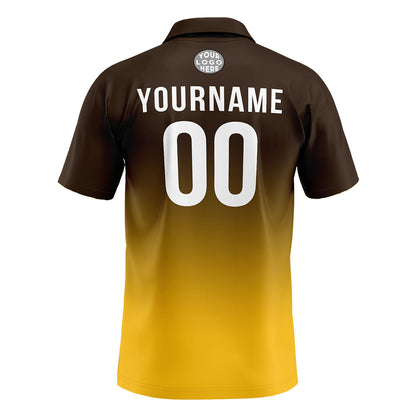 Benutzerdefinierte Braun Gelb Fußball Polo-Shirts Fügen Sie Ihr Einzigartiges hinzu Logo/Name/Nummer