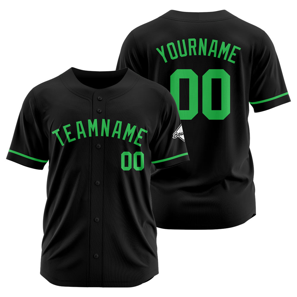 Benutzerdefinierte Authentisch Baseball-Trikot Schwarz-Grün