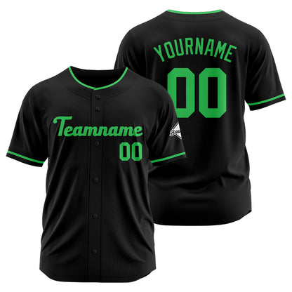 Benutzerdefinierte Authentisch Baseball-Trikot Schwarz-Grün