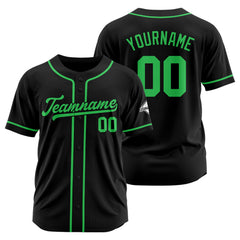 Benutzerdefinierte Authentisch Baseball-Trikot Schwarz-Grün
