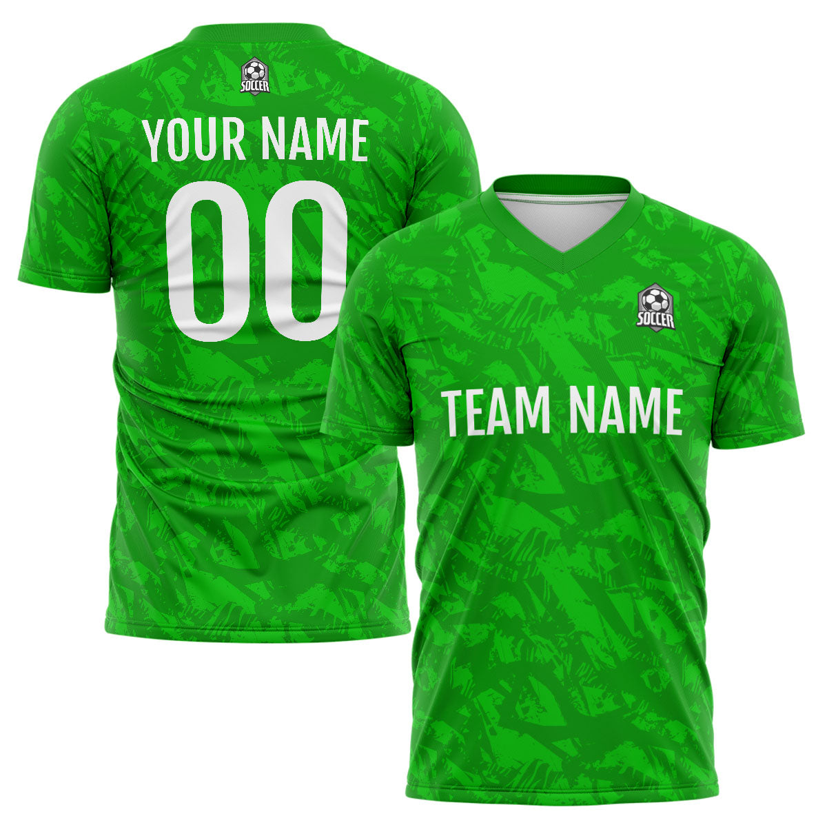 Benutzerdefinierte Grün Schwarz Fußball Trikots für Männer Frauen Personalisierte Fußball Uniformen für Erwachsene und Kind