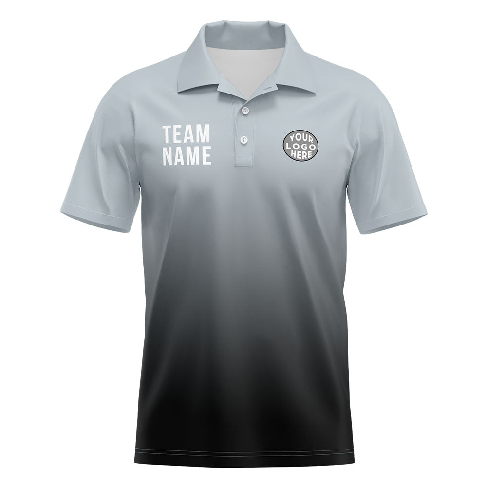 Benutzerdefinierte Grau Schwarz Fußball Polo-Shirts Fügen Sie Ihr Einzigartiges hinzu Logo/Name/Nummer