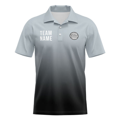 Benutzerdefinierte Grau Schwarz Fußball Polo-Shirts Fügen Sie Ihr Einzigartiges hinzu Logo/Name/Nummer