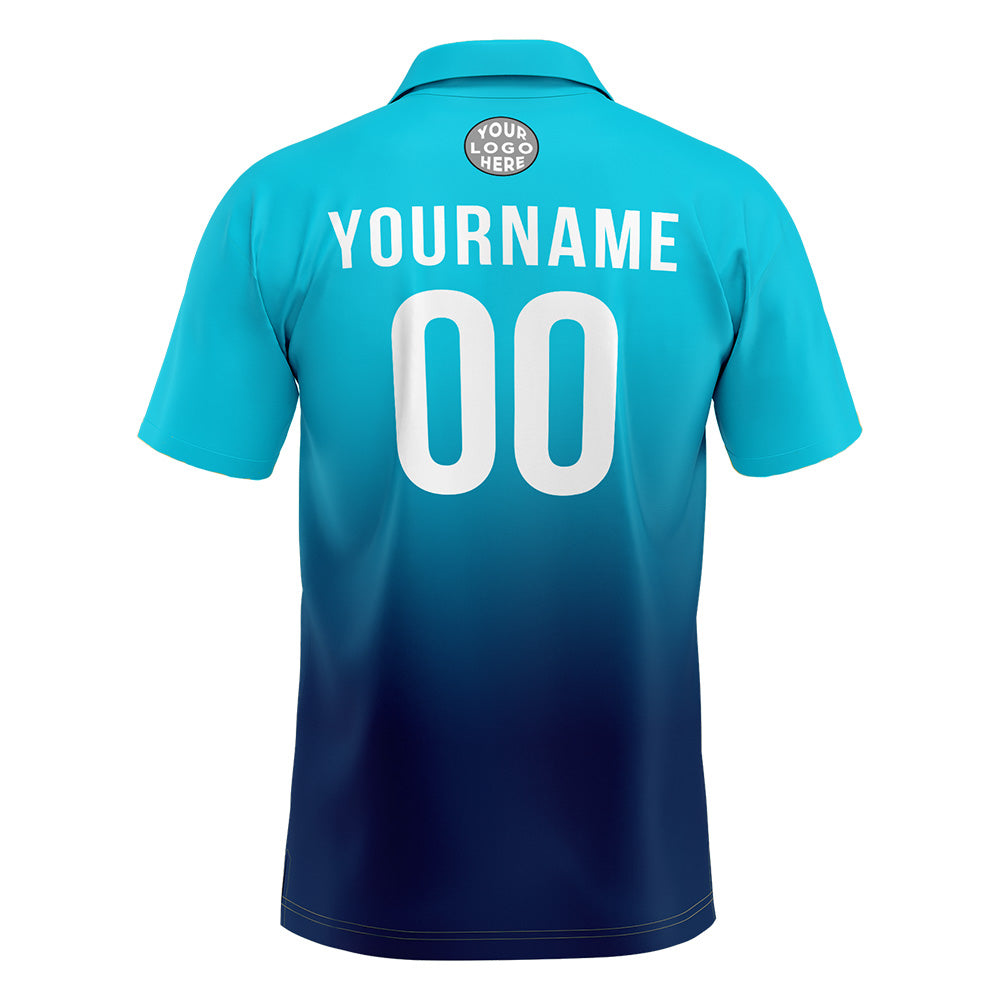 Benutzerdefinierte Hellblau Marine Fußball Polo-Shirts Fügen Sie Ihr Einzigartiges hinzu Logo/Name/Nummer