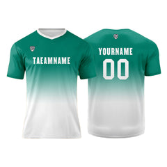 Benutzerdefinierte Dunkelgrün Weiß Trikots für Männer Frauen Personalisierte Fußball Uniformen für Erwachsene und Kind