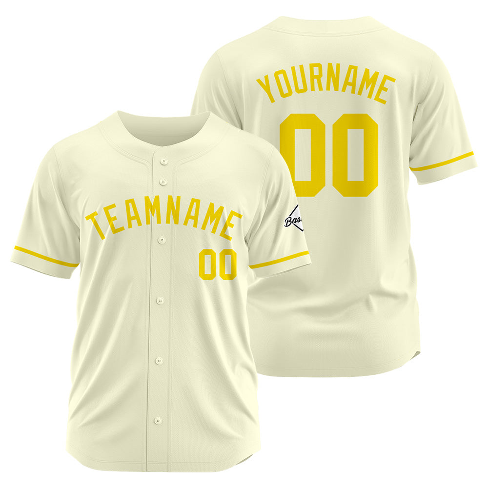 Benutzerdefinierte Authentisch Baseball-Trikot Braun-Gelb