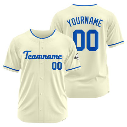 Benutzerdefinierte Authentisch Baseball-Trikot Creme-königlich