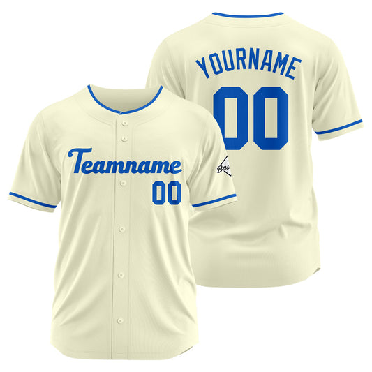 Benutzerdefinierte Authentisch Baseball-Trikot Creme-königlich