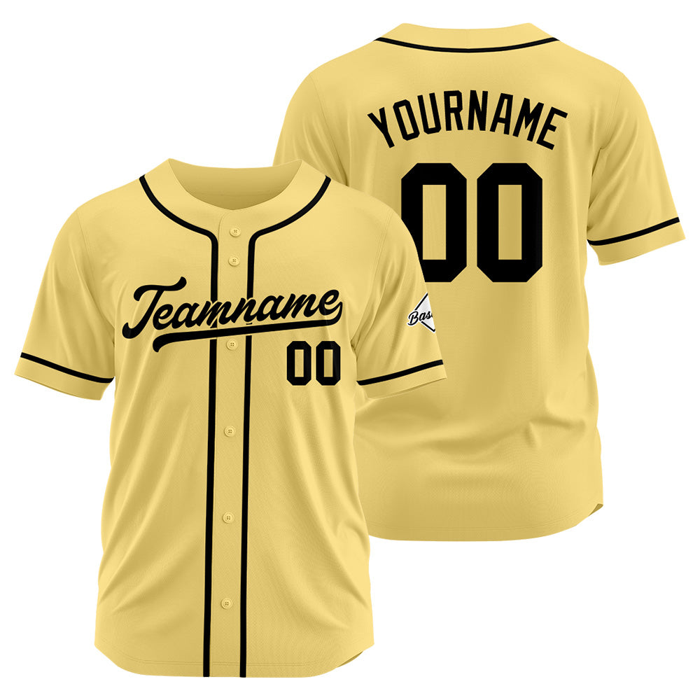 Benutzerdefinierte Authentisch Baseball-Trikot Gold-Schwarz