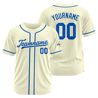 Benutzerdefinierte Authentisch Baseball-Trikot Creme-königlich