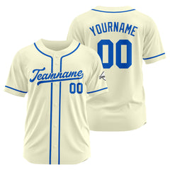 Benutzerdefinierte Authentisch Baseball-Trikot Creme-königlich