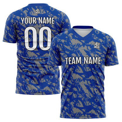 Benutzerdefinierte Royal Grau Fußball Trikots für Männer Frauen Personalisierte Fußball Uniformen für Erwachsene und Kind