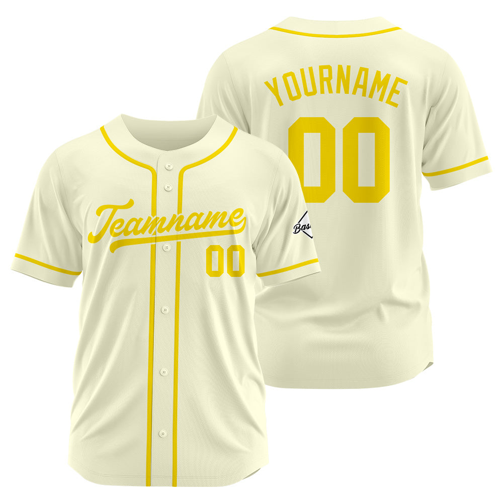 Benutzerdefinierte Authentisch Baseball-Trikot Braun-Gelb